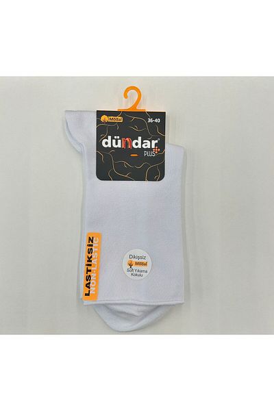 Dündar Унисекс бели модални чорапи без шевове и ластици, 6 чифта, размер 36/40
