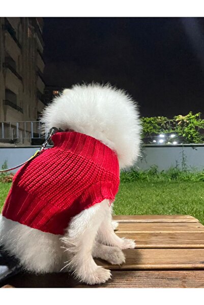 faramiss fashion SELANİK ÖRGÜ KIRMIZI KÖPEK KIYAFETİ KÖPEK KAZAĞI KEDİ KIYAFETİ FRMSFSHN