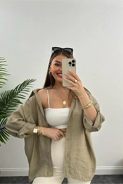 Laluvia Oversize košile mimo rameno