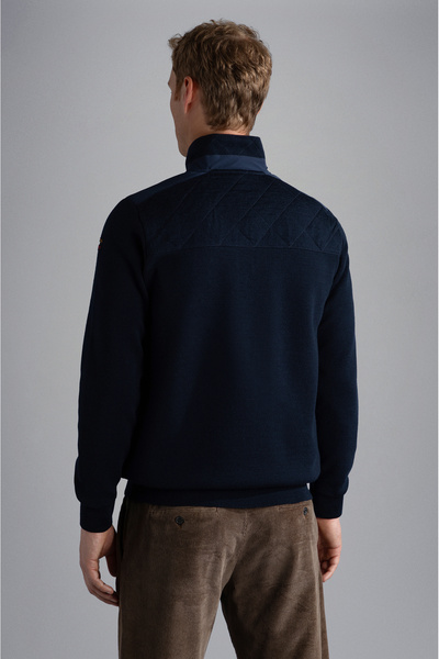PAUL&SHARK MEN'S ZIPPED PULLOVER C.WWOOL