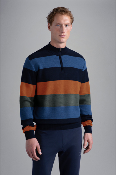 PAUL&SHARK سترة بسحاب للرجال - C.W.صوف