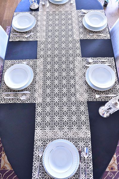 Setekshome Flower Pattern Cream American Service και Runner 6 Τεμάχια