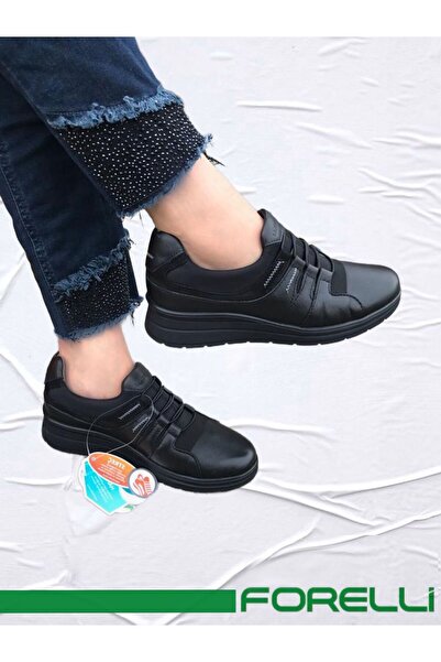 Forelli FORELLİ PINK 21301 KADIN SİYAH DERİ AYAKKABI