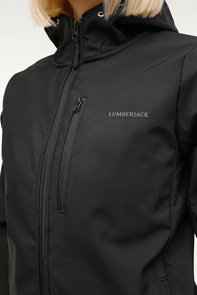 lumberjack Kadın İçi Polarlı Softshell Yağmur Geçirmez Tessa Mont Siyah