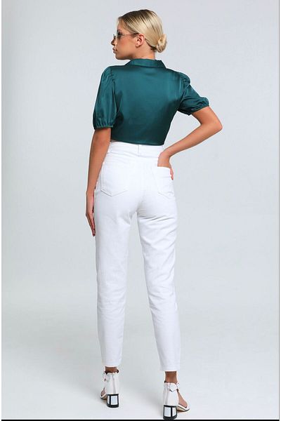 LAMİRAMOOD Λευκό Lycra Mom Jean Παντελόνι