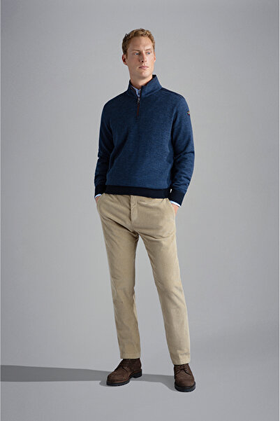 PAUL&SHARK MEN'S ZIPPED PULLOVER C.W. WOOL