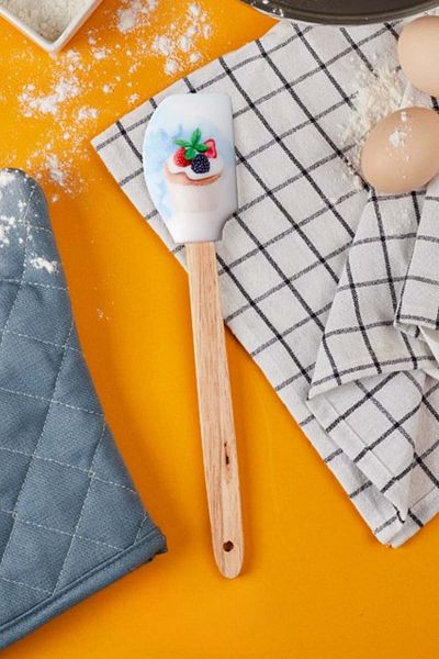 SepetçiBaba Bamboo Handle Spatula Sweet Cupcakes Series Assortment Model