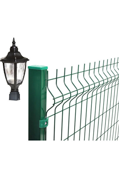 fullreyon Panel Çim Çit Kare Tabanlı Altıgen Direk Üstü Bahçe Armatürü Siyah Renk, Bahçe Duvar Çit Üzeri Aplik