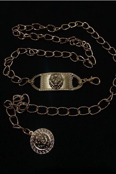 lovebox Curea de damă cu design elegant și cataramă cu cap de leu - lanț de aur 1829