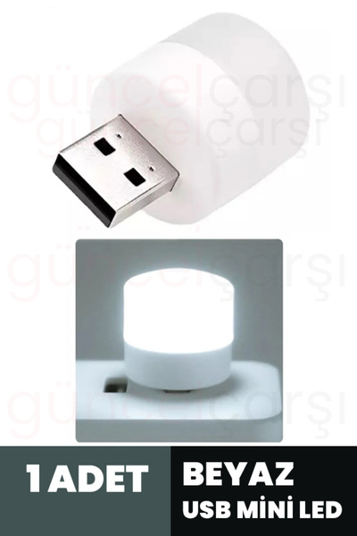 GüncelÇarşı Taşınabilir USB Mini Led lamba, Mini gece lambası, Kitap Okuma Lambası, Loş Ortam Işığı, Beyaz Işık