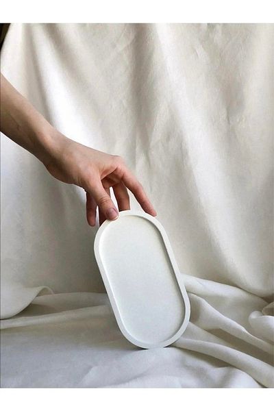 incili home White Stand Decor Presentation Jewelry Plate Decorative Bohemian Jewelry Organizer Organizer Concrete Tray White