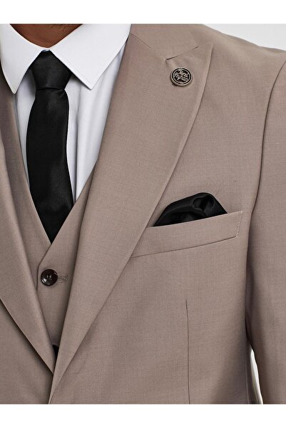 Terziayhan Tailor Ayhan stone color 5 button vest slimfit suit