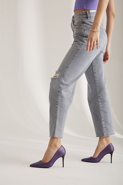 AYAKKABI PRENSİ Urbane Purple Matte 8 cm Women's Stiletto, High Heels