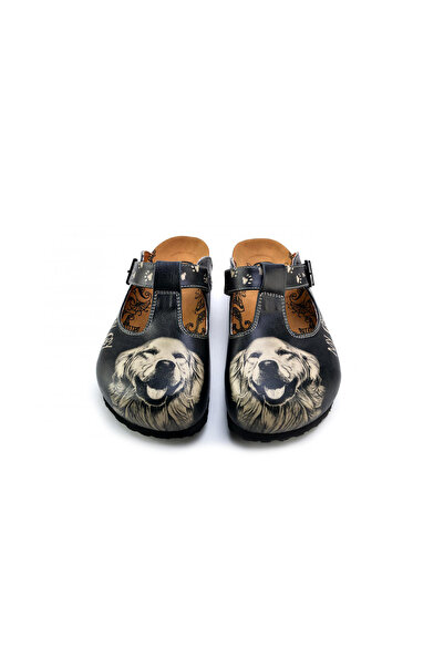 Mundos Siyah Köpek ve Pati Baskılı Terlik