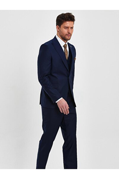 Terziayhan Terzi Ayhan lacivert 5 düğmeli yelek slimfit takım elbise