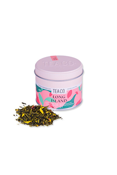 Tea Co Long Island - Şeftali ve Güllü Siyah Çay 25 gr Teneke Kutu