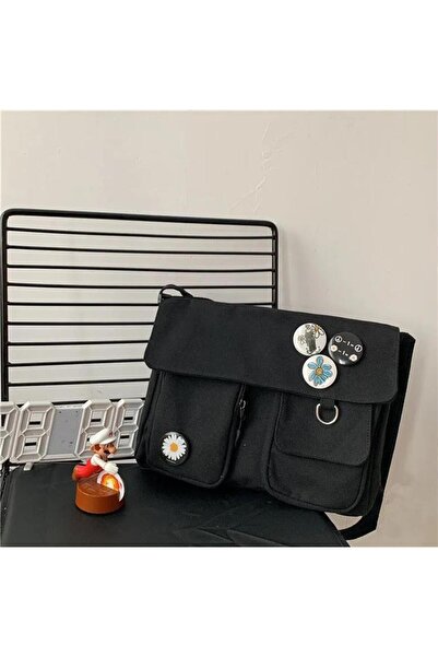Toum dompuleri moda Harajuku Unisex Cepli Unisex Siyah Postacı Çantası