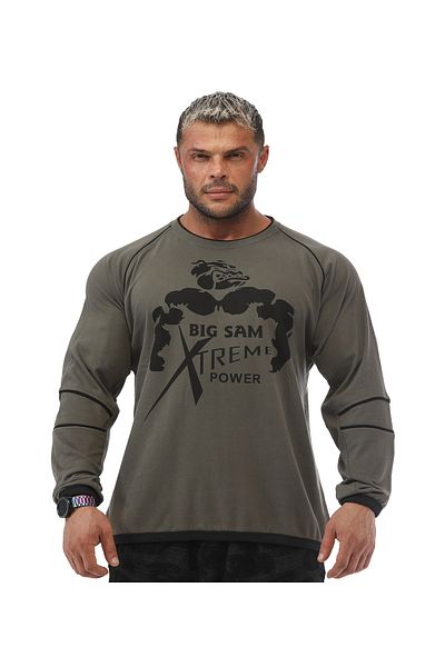 Big Sam Khaki Green Cotton Sweater 4671