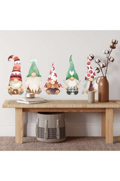 Think And Print Χριστουγεννιάτικο χαριτωμένο σετ 6 αυτοκόλλητων γυάλινων τοίχ...