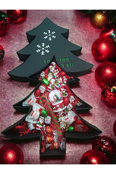 LADİJİTAL BASKI ÇÖZÜMLERİ Hediye Çam Ağacı Kutusunda Yılbaşı Çikolataları & I...