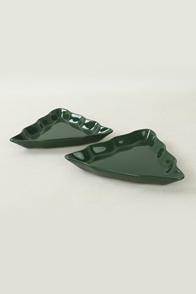 Keramika Green Pine Boat Plate - New Year 22 cm 2 Pieces