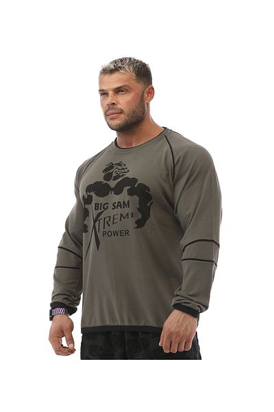 Big Sam Khaki Green Cotton Sweater 4671