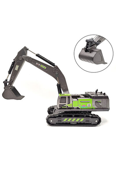 hediyecik Dozer Excavator Metal Burun Kepçe Oyuncak Iş Makinası Gri Büyük Boy...