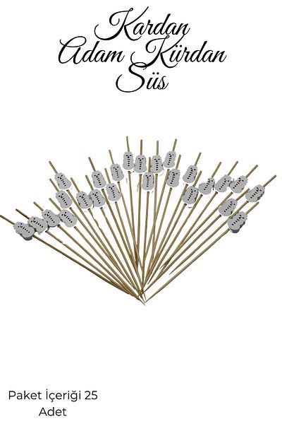 PASTRY PLANET New Year's Special Toothpick Ornament Snowman [25 Pieces]