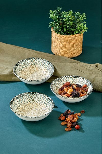 Cooker Luxury 6-Piece 12.5 cm Porcelain Patterned Atlantic Bowl Serving Presentation Cookie Set