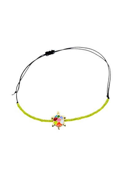 X-Lady Accessories Altın Renk Mineli Kaplumbağa Model Miyuki Bileklik - 2933