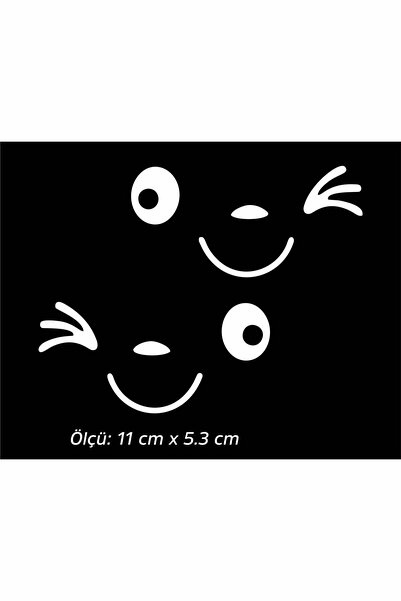 BENİMSER REKLAM Dikiz Aynası Gülen Yüz Motor Kask Araba Oto Sticker