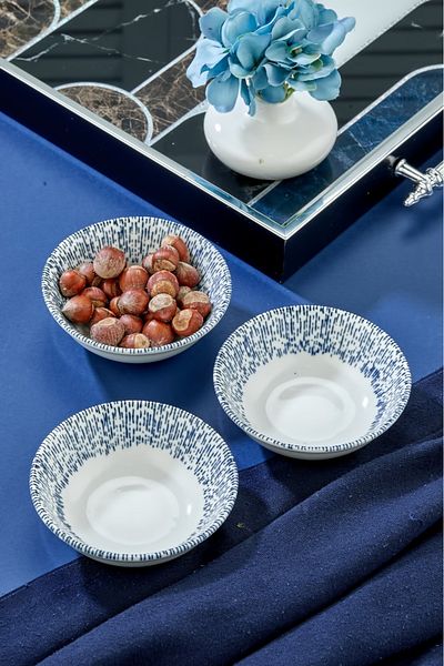 Cooker Luxury 6-Piece 11 cm Porcelain Patterned Bowl Serving Presentation Cookie Set