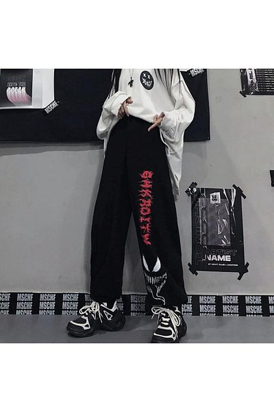 Toum Blunt Blunt Street Style Venom Printed Unisex φαρδιά αθλητική φόρμα