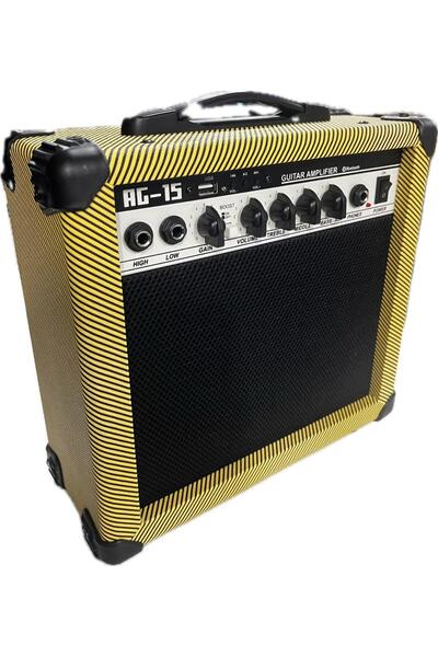 D-sound AG-15 MODEL 15 WAT USB BLOUTOTH 2 GİRİŞLİ SAZ VE GİTAR AMFİSİ