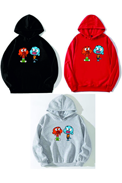 SILATU 3"LÜ GUMBALL BASKILI SWEAT ( KIRMIZI - GRİ - SİYAH )