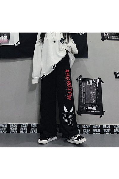 Toum Blunt Blunt Street Style Venom Printed Unisex φαρδιά αθλητική φόρμα