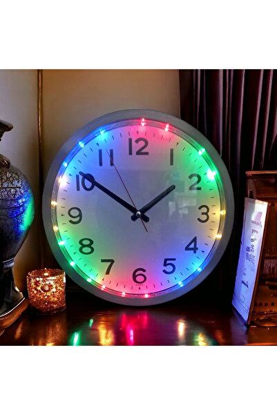 Bahat Uzaktan Kumandalı Ledli Işıklı Duvar Saati Gece Lambası Aplik 30 cm B3