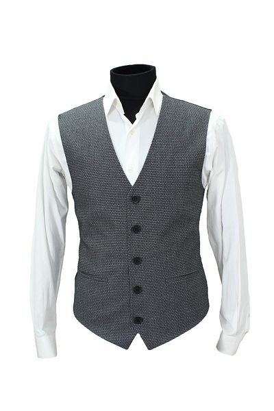 MENTOR REGALO MEN'S VEST V-NECK BLACK PATTERNED 50581