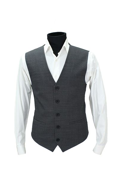 MENTOR REGALO MEN'S VEST V-NECK BLACK PATTERNED 50579
