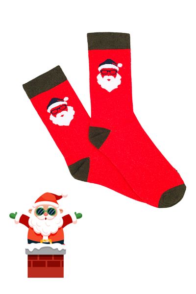 Bonapart Ειδική συλλογή Unisex Πρωτοχρονιά Χριστούγεννα Καλά Χριστούγεννα Happy Red Classic Socket κάλτσες
