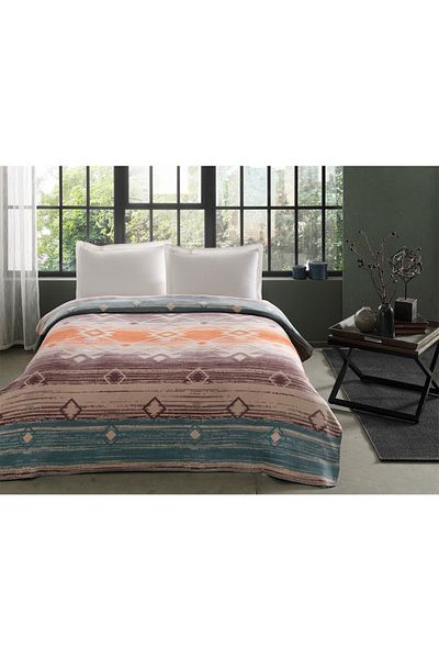 Taç Orange Dokato Double Cotton Blanket