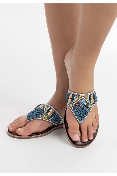 USHA FESTİVAL Sandalen und Perlenstickerei Rakata