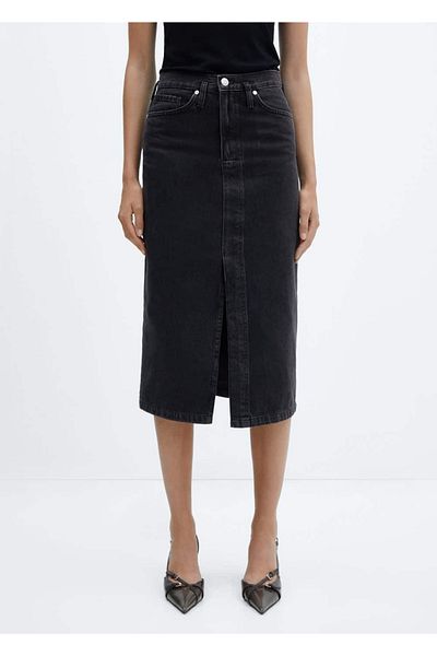 MANGO Woman Midi Denim Skirt