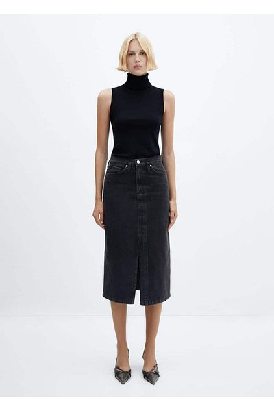 MANGO Woman Midi Denim Skirt