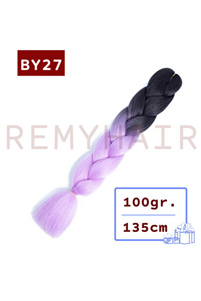 REMY HAİR تجديل الشعر الأفريقي - لون أسود وأرجواني فاتح BY27 - 100 جرام