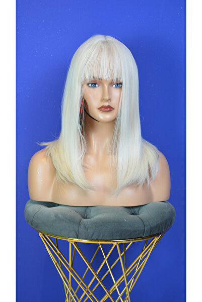 REMY HAİR باروكة كتف صناعية من الألياف المسطحة البلاتينية