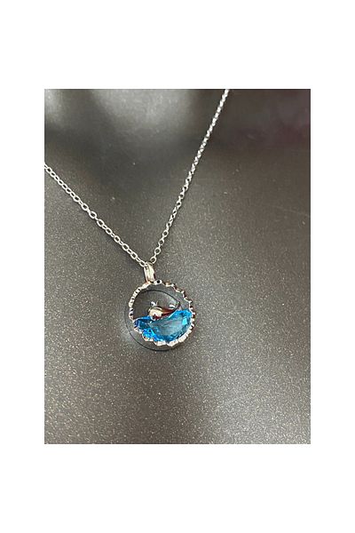 rosshine Silver Dolphin Steel Necklace