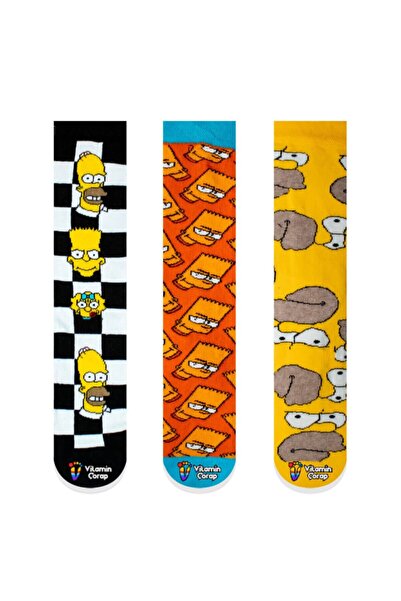 Limmon Store مجموعة من 3 جوارب سيمبسون الملونة