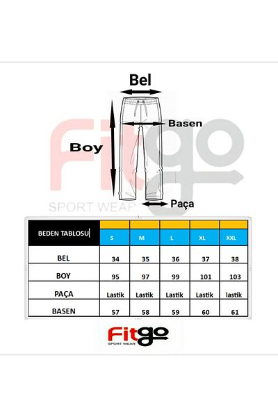 FİTGO Μαύρο Unisex Λαστιχένιο πόδι Βαμβακερό παντελόνι