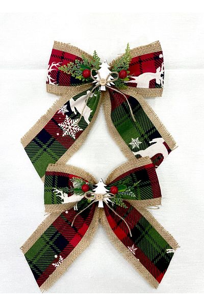 Tansel Tuhafiye Christmas Ornament Double Bow 20x24